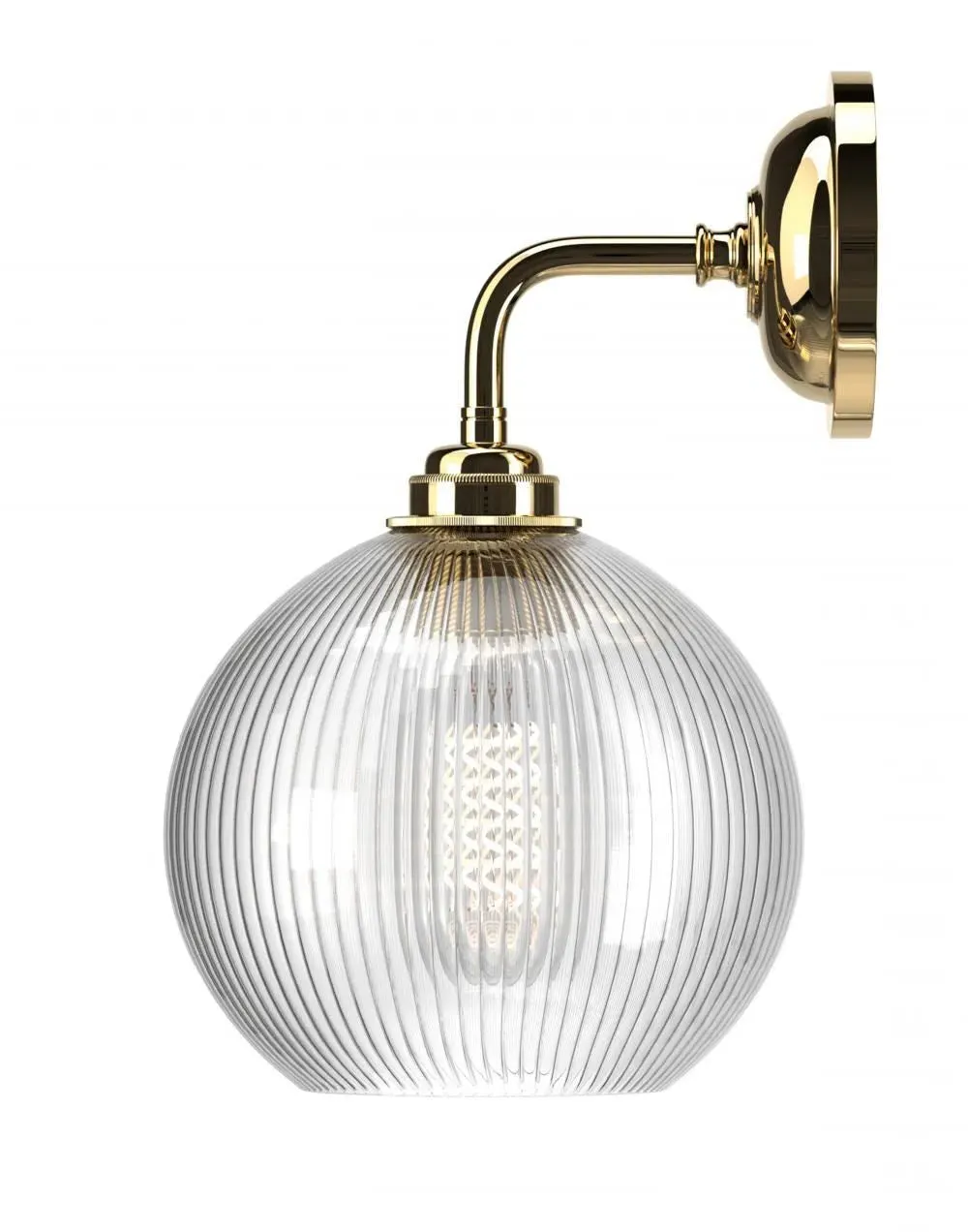 Globe Wall Light Skinny Ribbed - Polished Brass