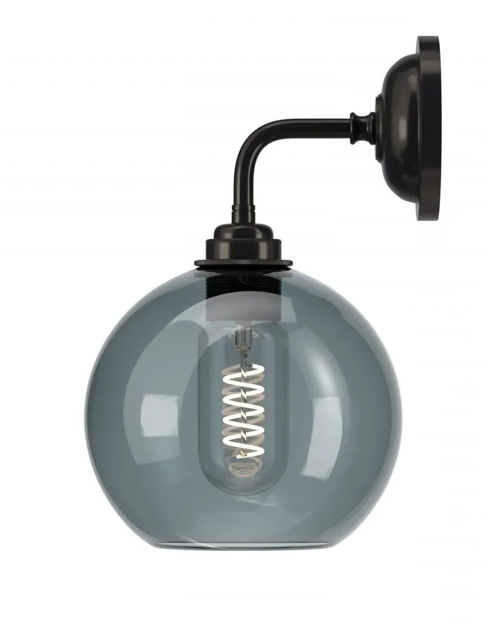 Globe Wall Light White Glass - Antique Brass