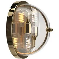 Globe Wall Light with Clear Glass - Brass