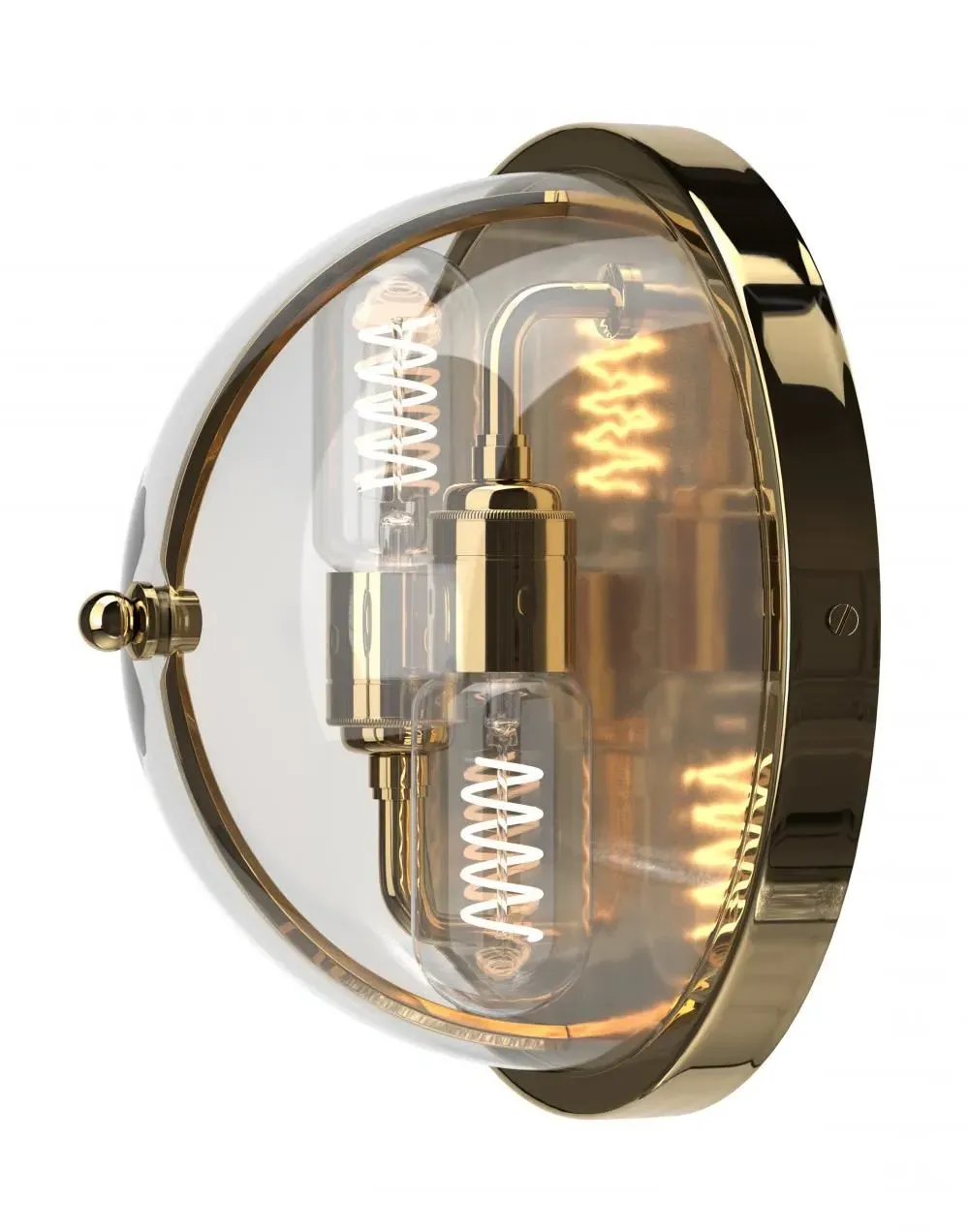 Globe Wall Light with Clear Glass - Brass