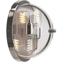 Globe Wall Light with Clear Glass - Nickel