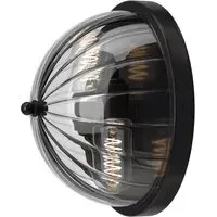 Globe Wall Light with Ribbed Glass - Bronze