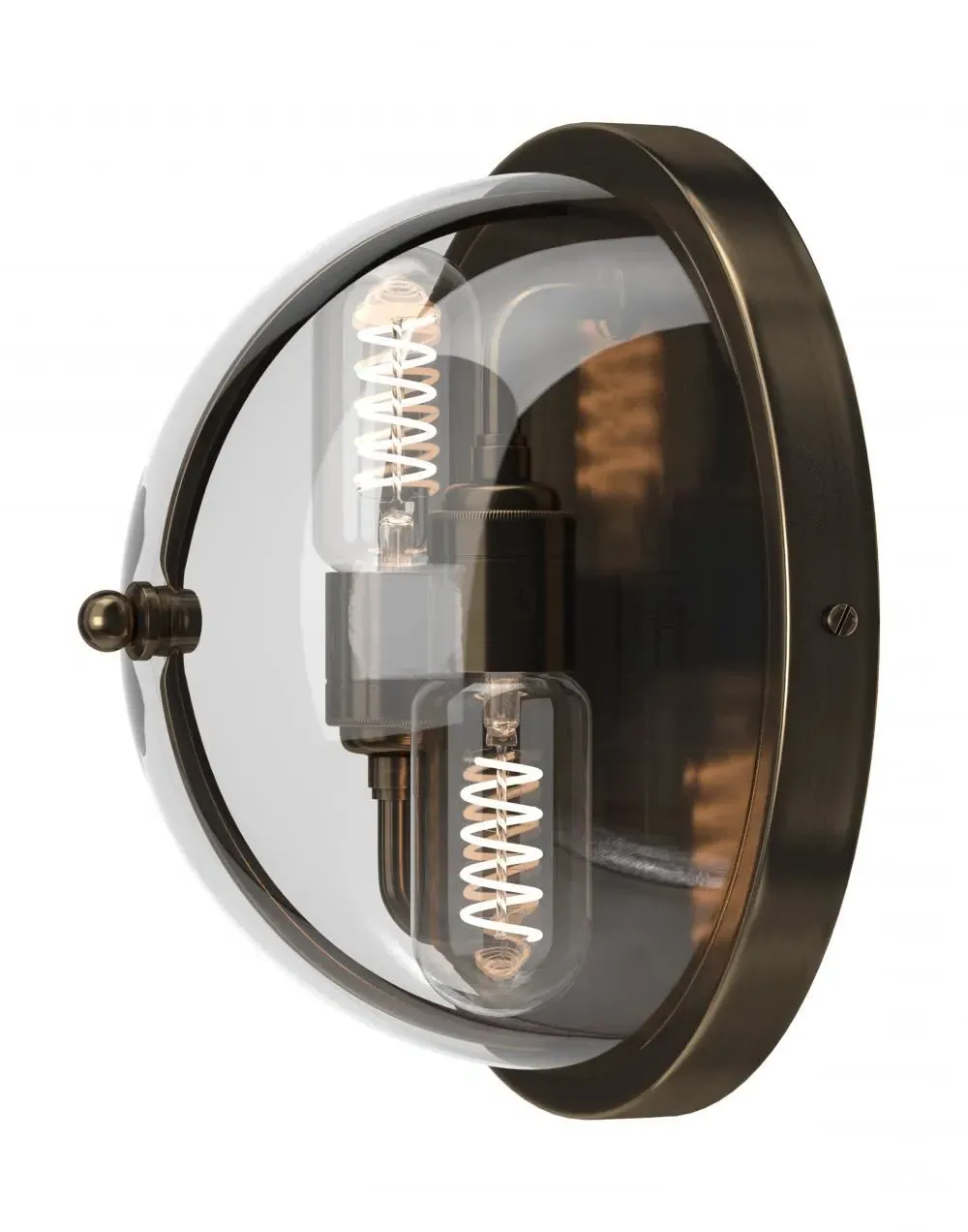 Globe Wall Light with Ribbed Glass - Nickel