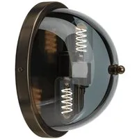 Globe Wall Light with Smoked Glass - Brass