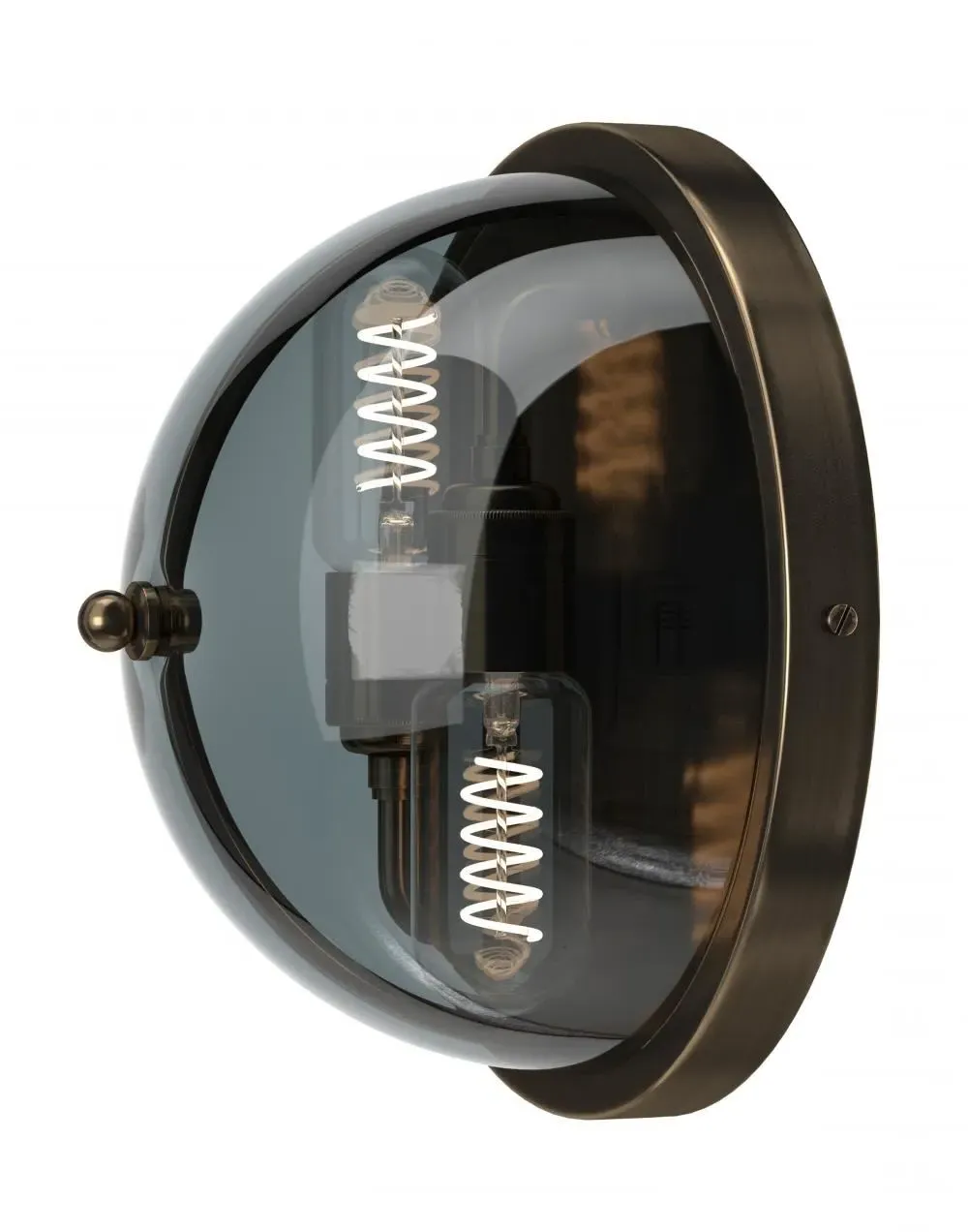 Globe Wall Light with Smoked Glass - Brass