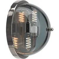 Globe Wall Light with Smoked Glass - Nickel