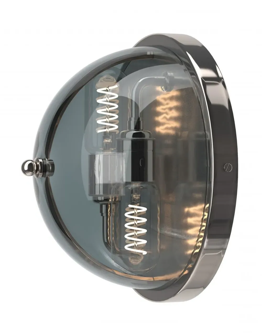 Globe Wall Light with Smoked Glass - Nickel
