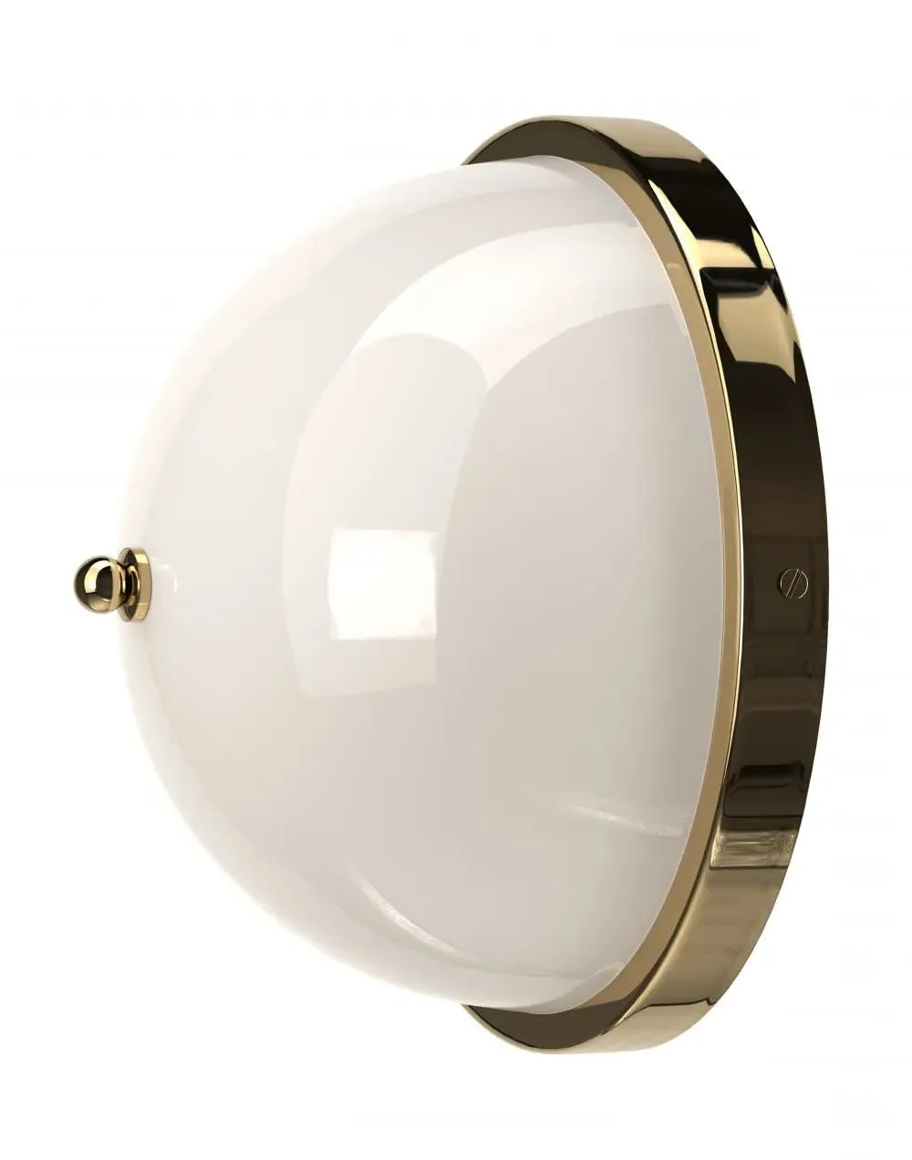 Globe Wall Light with White Glass - Brass
