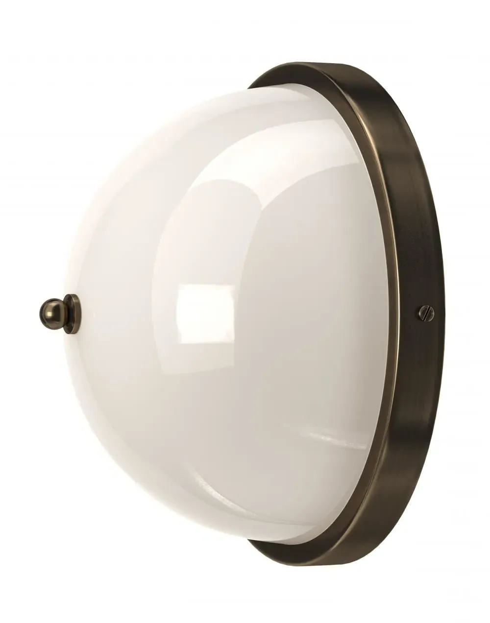 Globe Wall Light with White Glass - Brass
