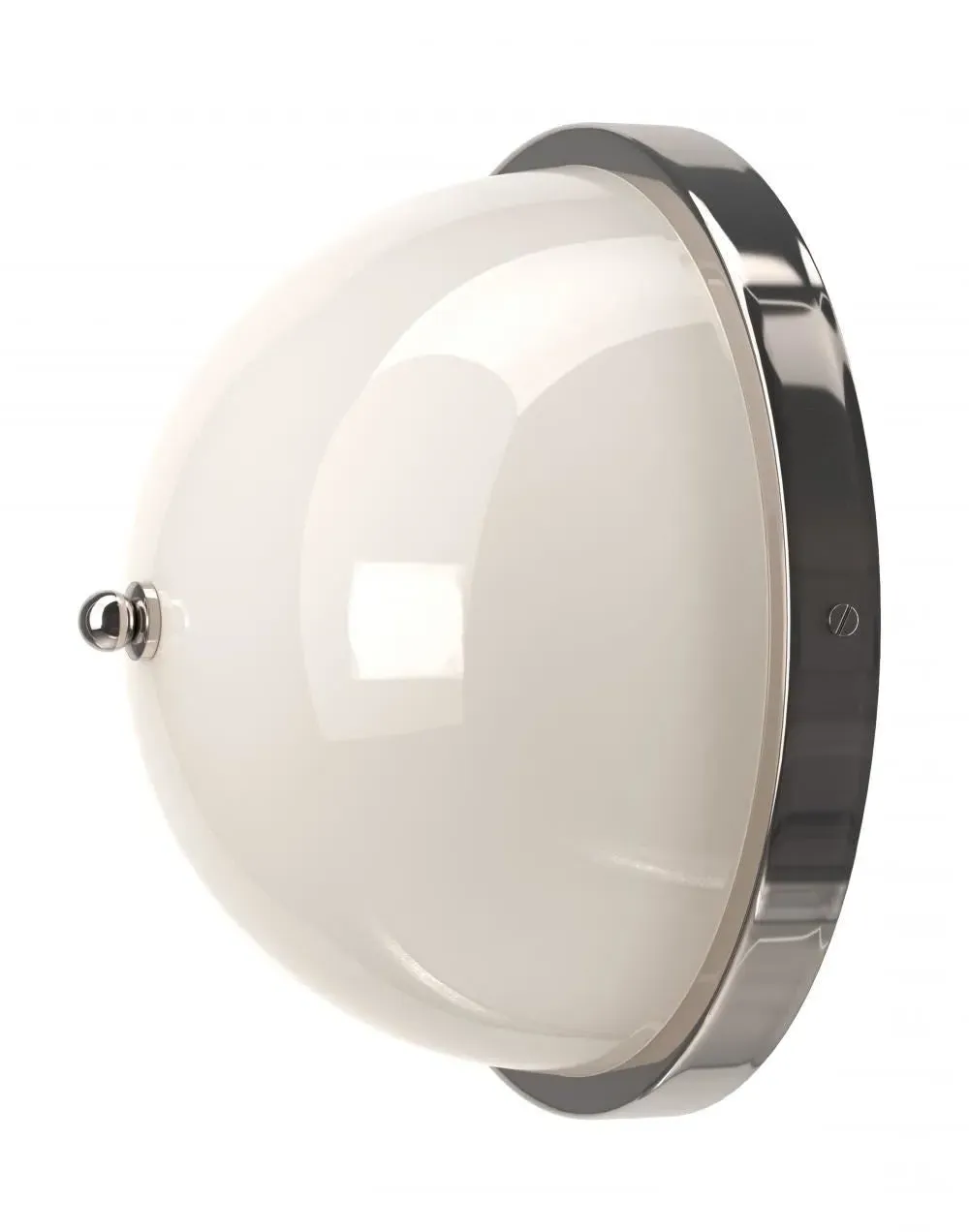 Globe Wall Light with White Glass - Nickel