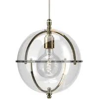 Grafton Globe Pendant Light - Polished Brass, Glass