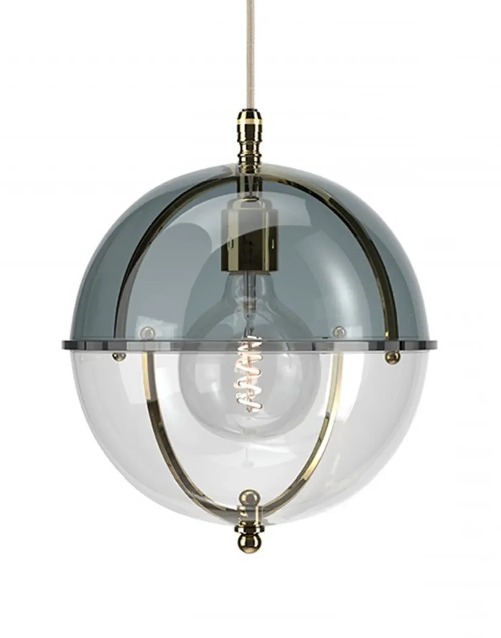 Grafton Globe Pendant Light - Polished Brass, Glass