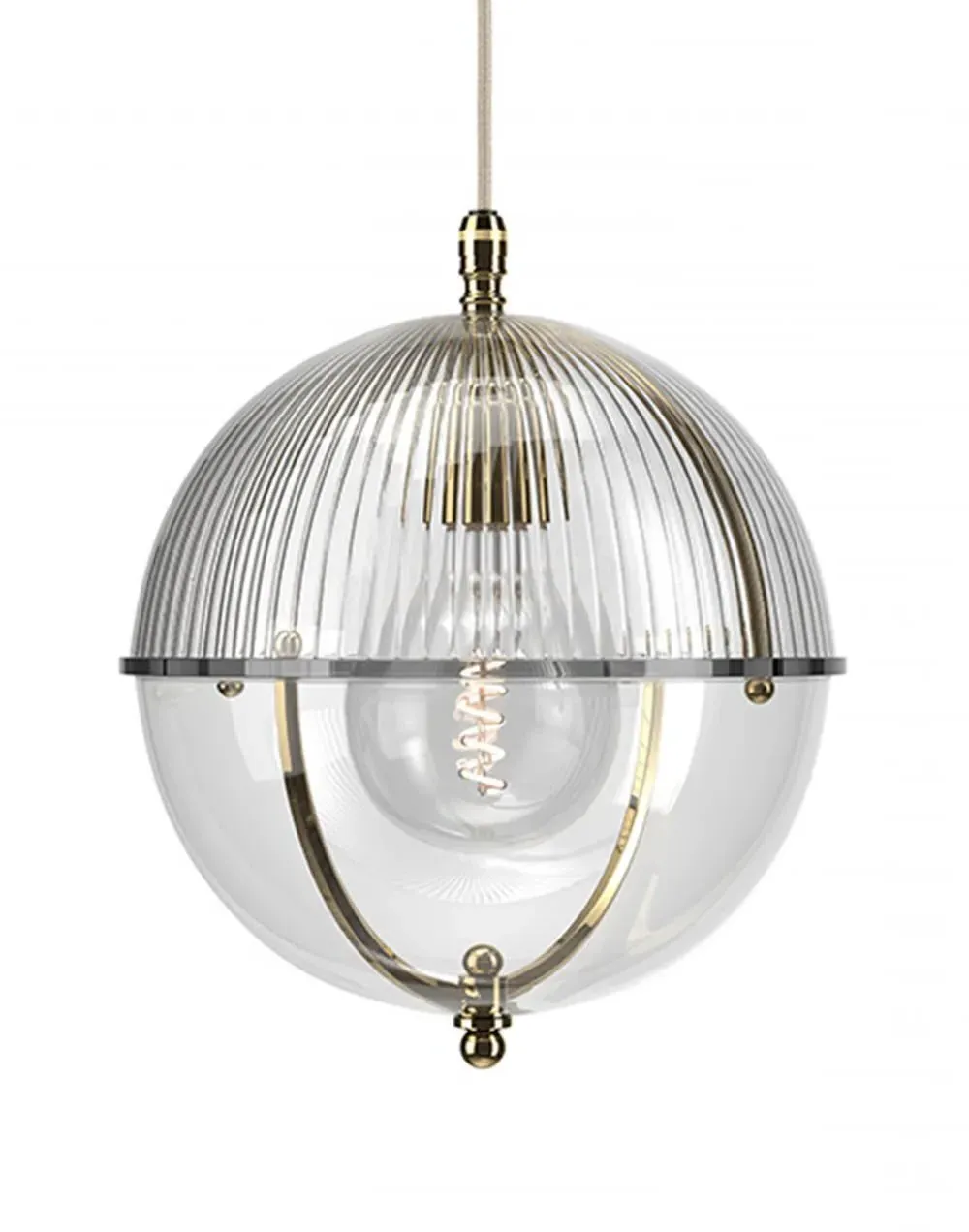 Grafton Globe Pendant Light - Polished Brass, Glass