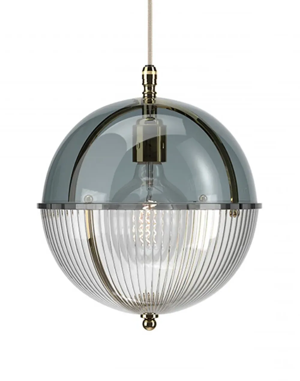Grafton Globe Pendant Light - Polished Brass, Glass