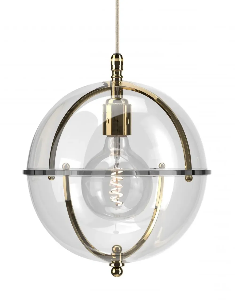 Grafton Globe Pendant Light - Polished Brass, Glass image