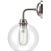 Hereford Bathroom Wall Light - Nickel, Clear Glass