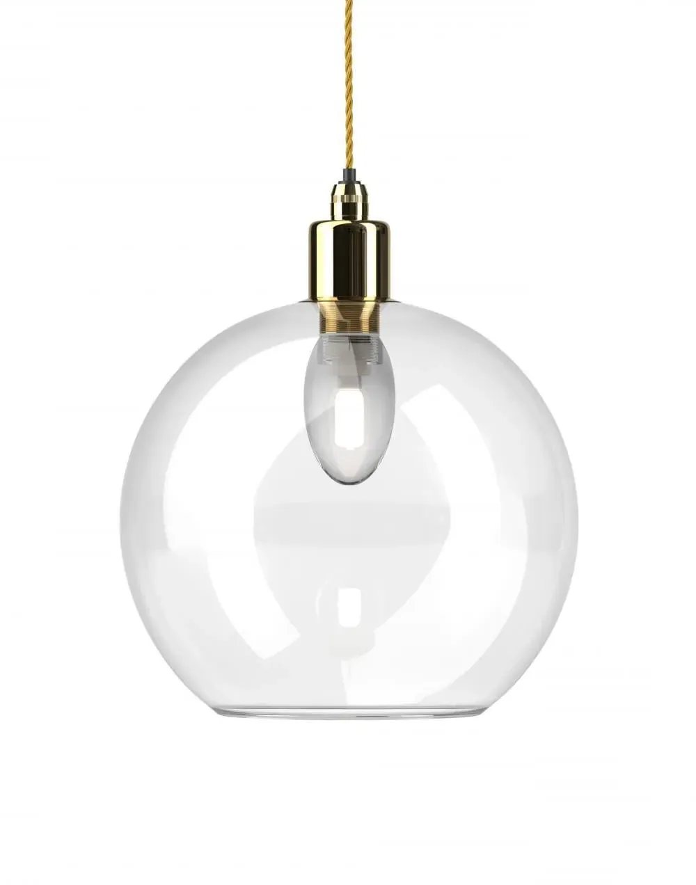 Hereford Large Bathroom Pendant Light - Brass, Clear Glass