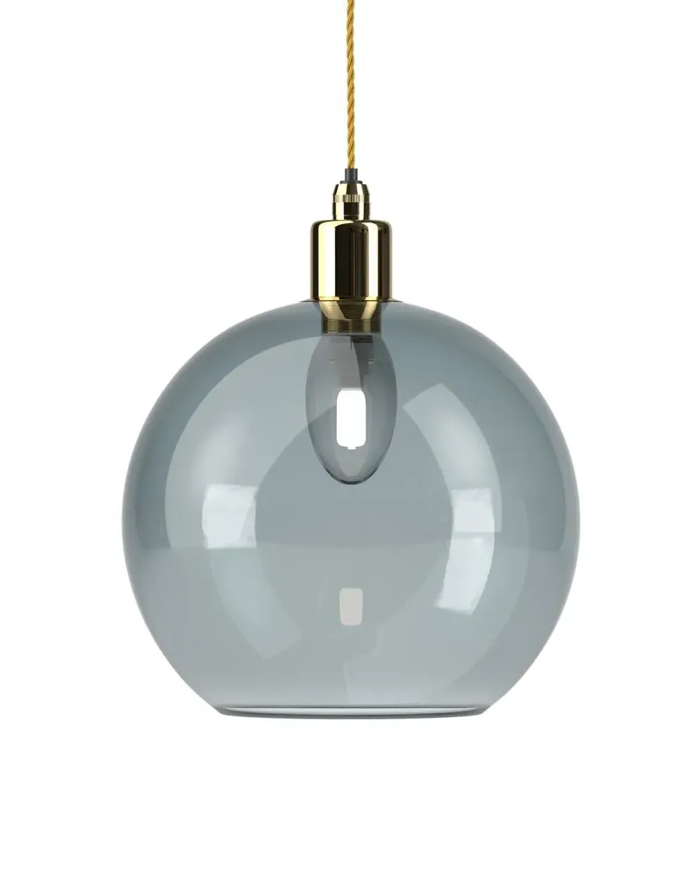 Hereford Large Bathroom Pendant Light - Brass, Smoked Glass