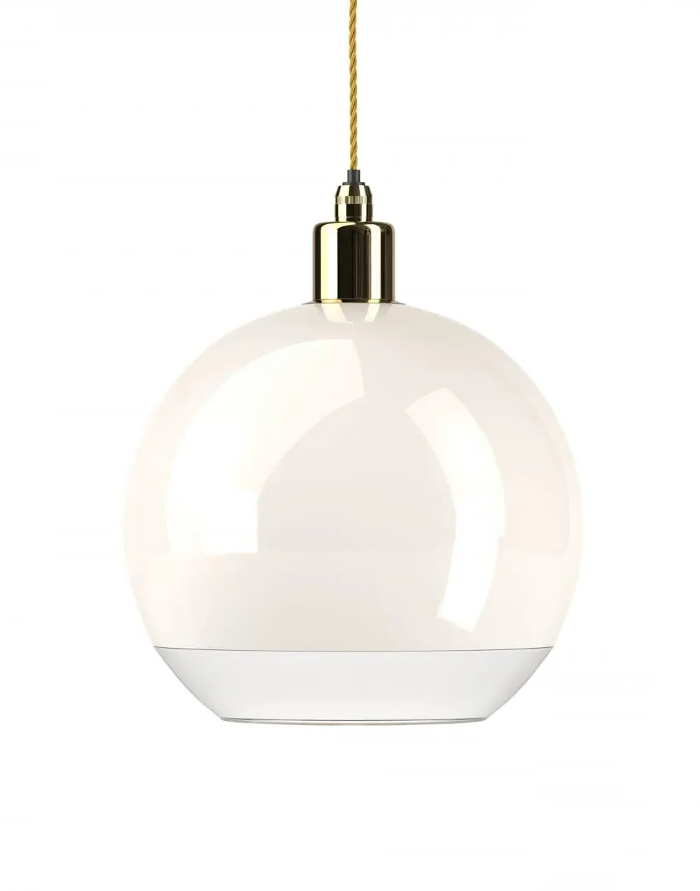 Hereford Large Bathroom Pendant Light - Brass, White Glass