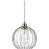 Hereford Large Pendant Light - Polished Brass, Ribbed Glass