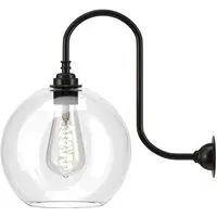 Hereford Large Swan Neck Bathroom Wall Light - Bronze, Clear