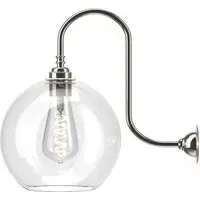 Hereford Large Swan Neck Bathroom Wall Light - Nickel, Clear