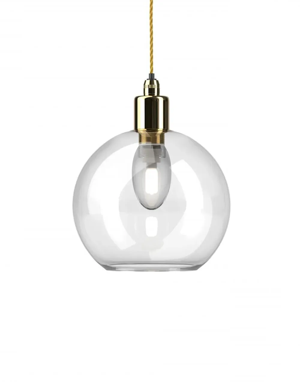 Hereford Medium Bathroom Pendant Light - Brass, Clear Glass image