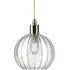 Hereford Medium Bathroom Pendant Light - Brass, Ribbed Glass