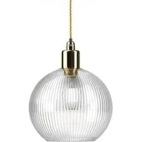 Hereford Medium Bathroom Pendant Light - Brass, Skinny Ribbed