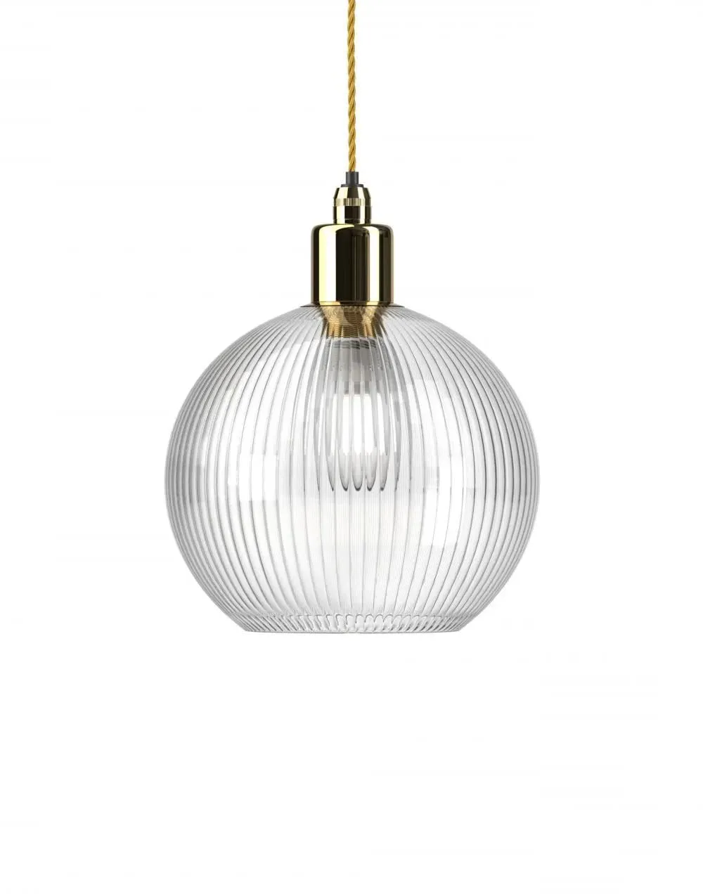 Hereford Medium Bathroom Pendant Light - Brass, Skinny Ribbed