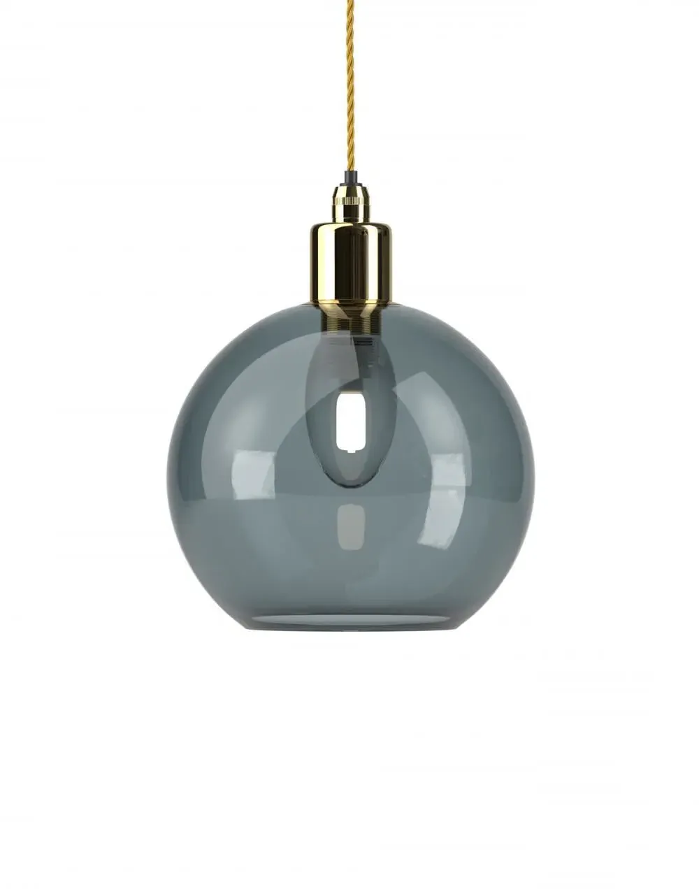 Hereford Medium Bathroom Pendant Light - Brass, Smoked Glass
