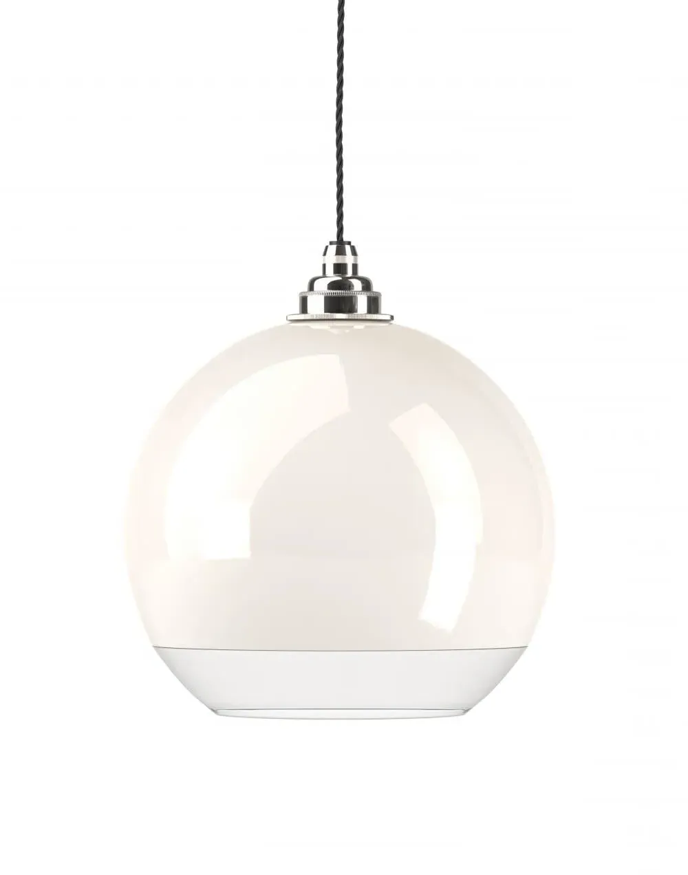 Hereford Pendant Light - White Glass, Bronze