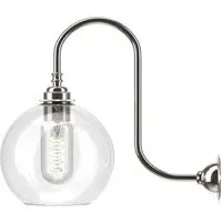 Hereford Swan Neck Bathroom Wall Light - Nickel, Clear Glass
