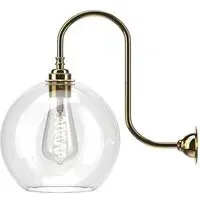 Hereford Swan Neck Bathroom Wall Light - Polished Brass, Clear Glass