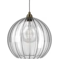 Hereford XL Pendant Light - Antique Brass, Ribbed Glass