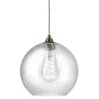 Hereford XL Pendant Light - Nickel, Skinny Ribbed Glass