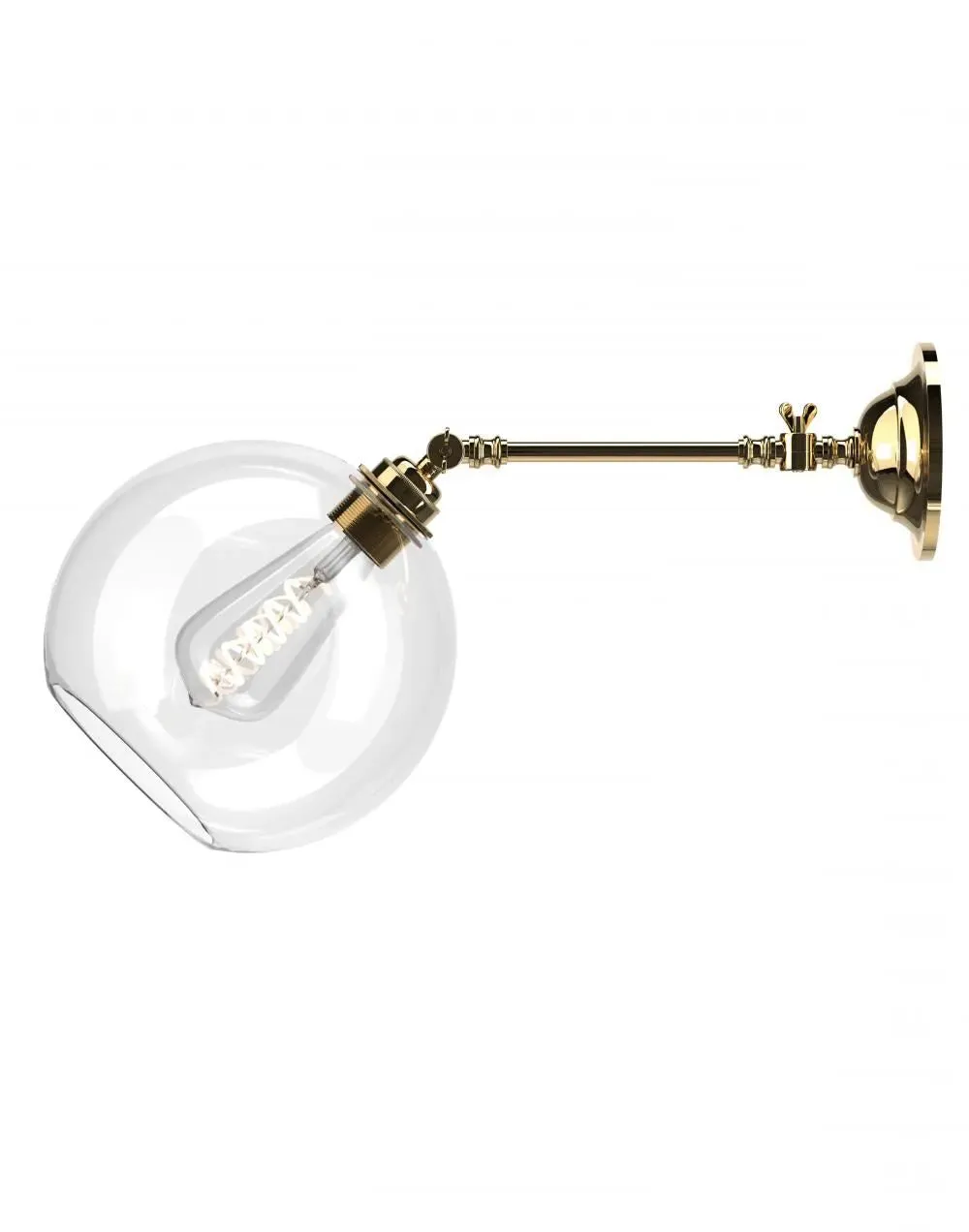 Large Adjustable Reading Light - Polished Brass