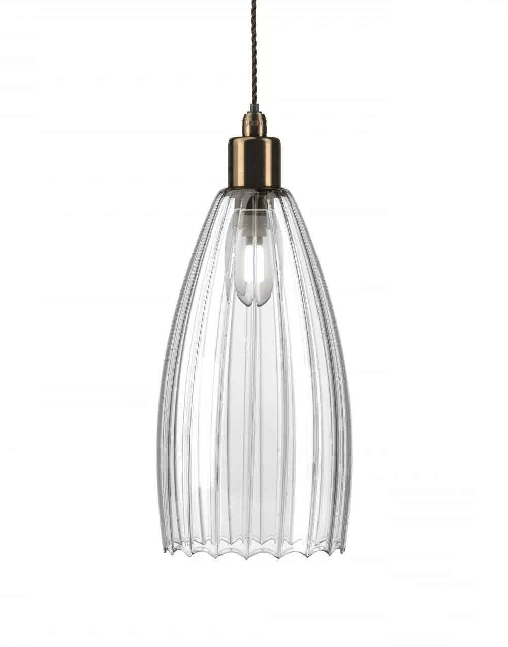 Large Bathroom Pendant Light - Antique Brass