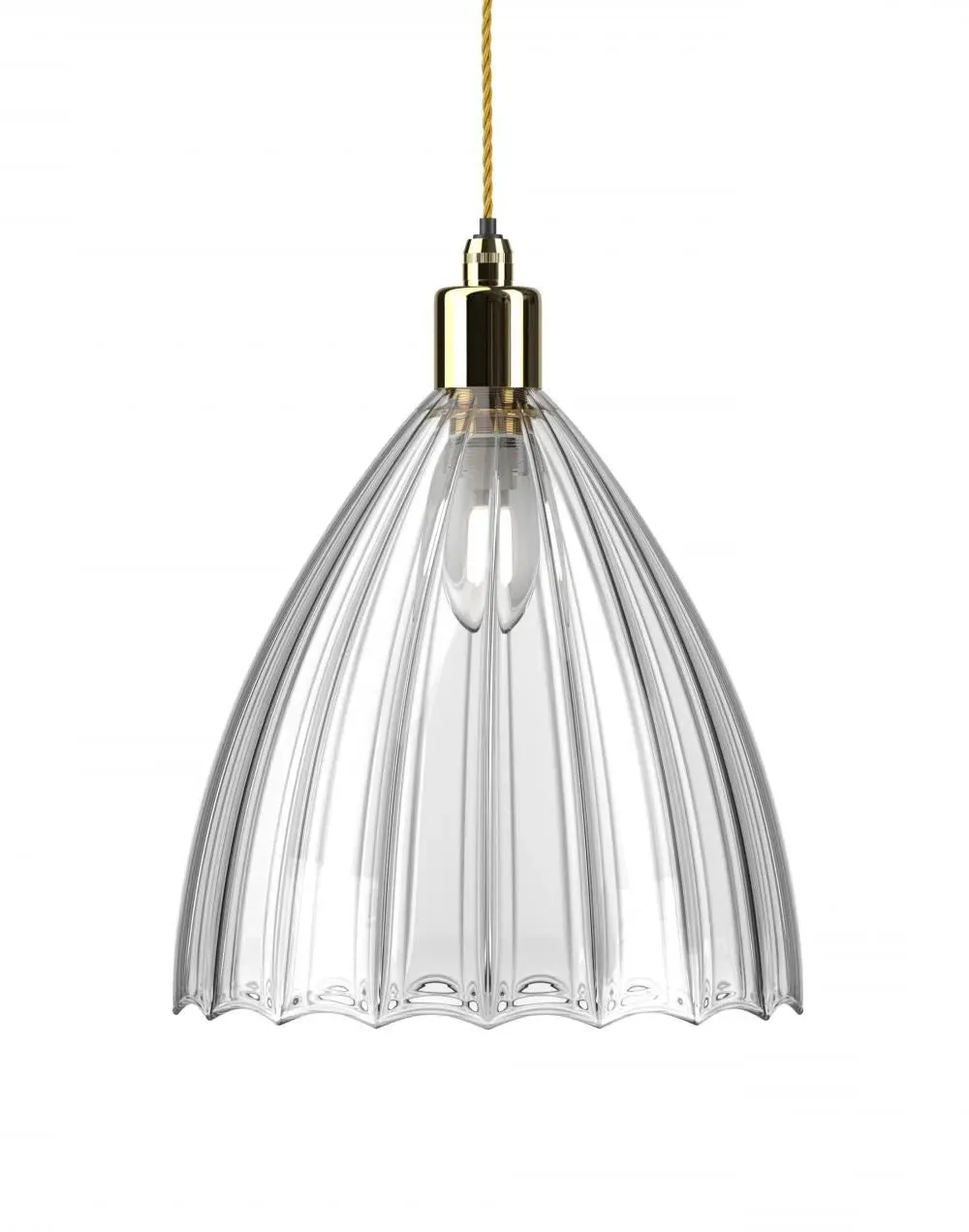 Large Bathroom Pendant Light - Brass, Glass