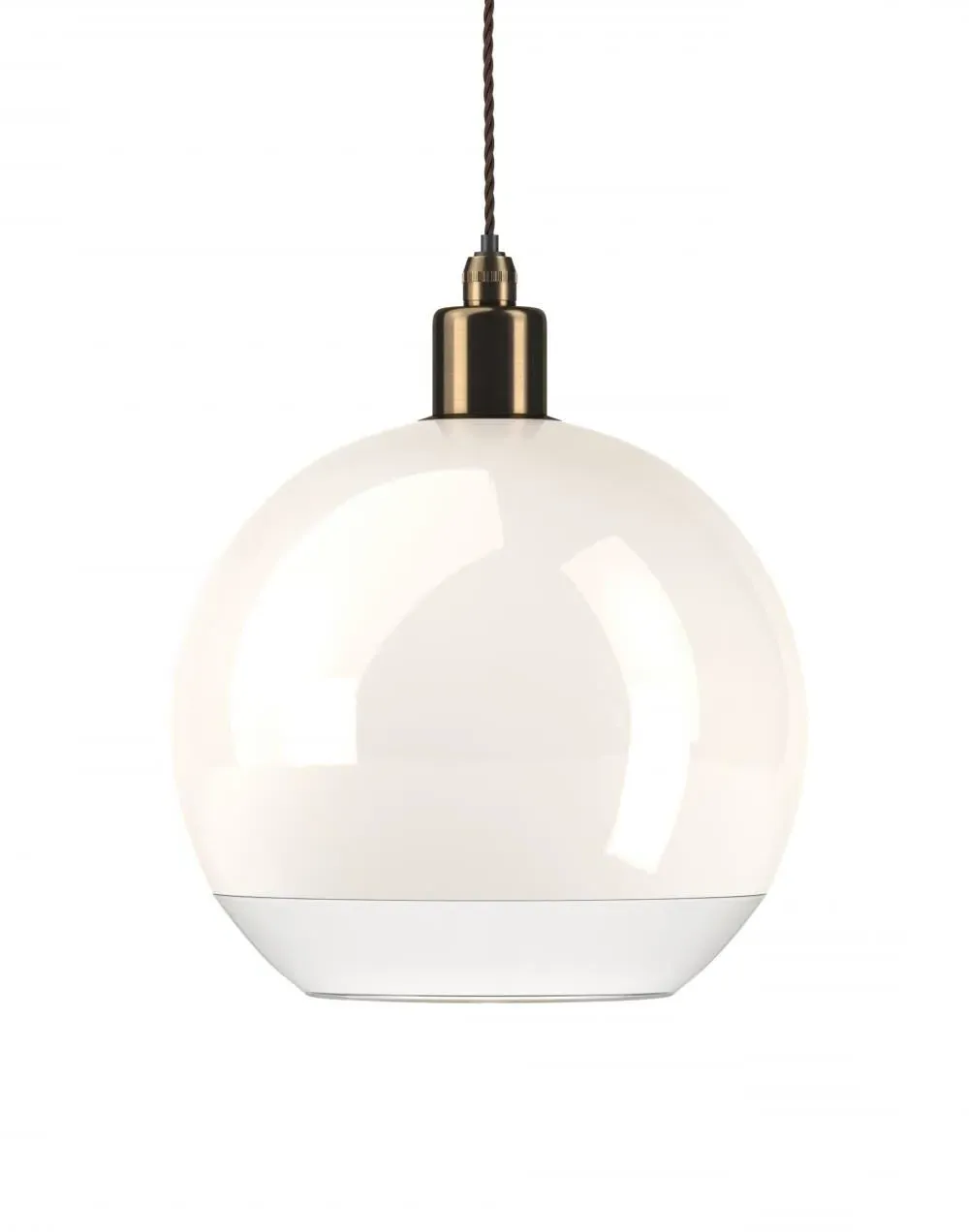 Large Bathroom Pendant Light - Brass, Glass