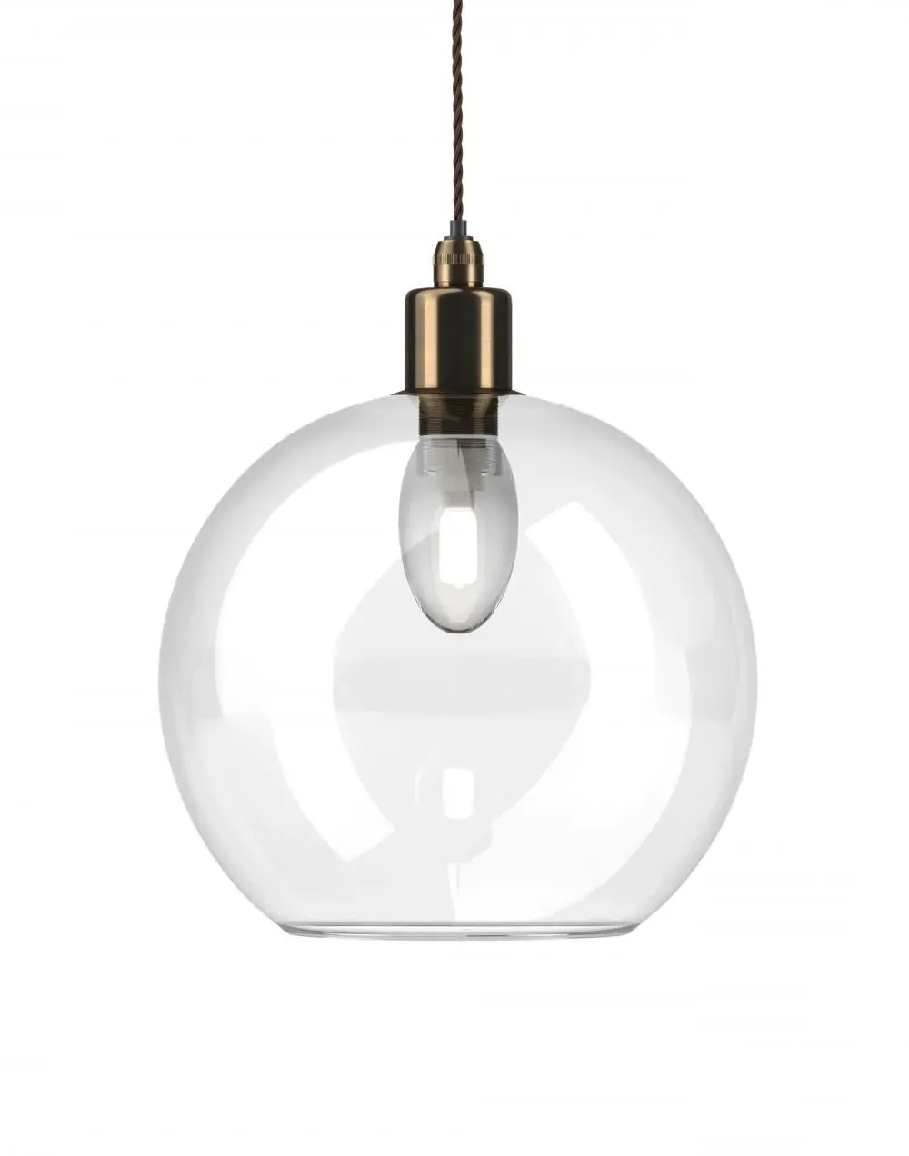 Large Bathroom Pendant Light - Brass, Glass