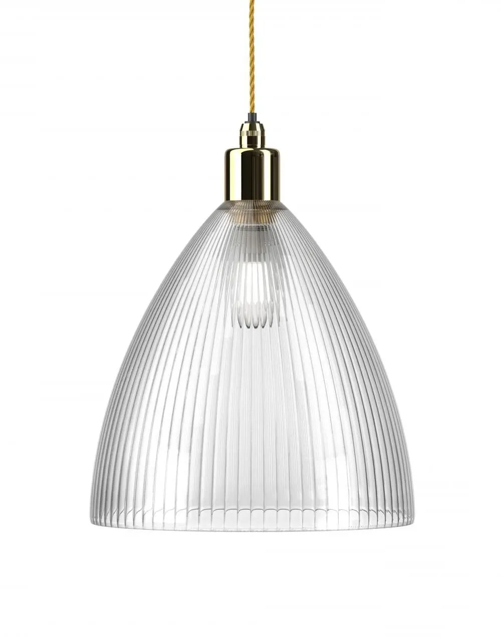 Large Bathroom Pendant Light - Brass, Glass
