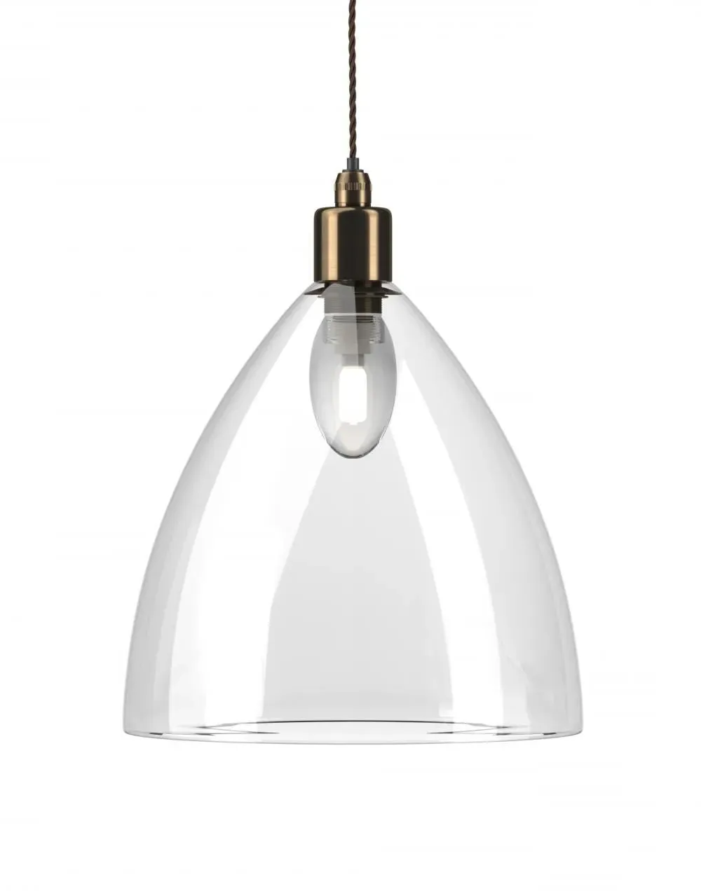 Large Bathroom Pendant Light - Brass, Glass