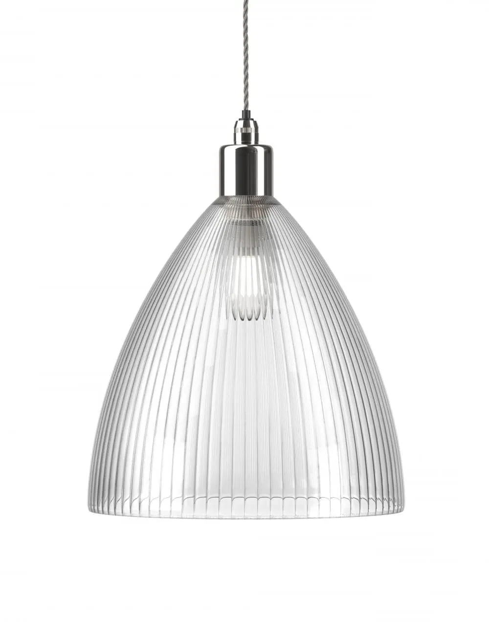 Large Bathroom Pendant Light - Nickel, Glass