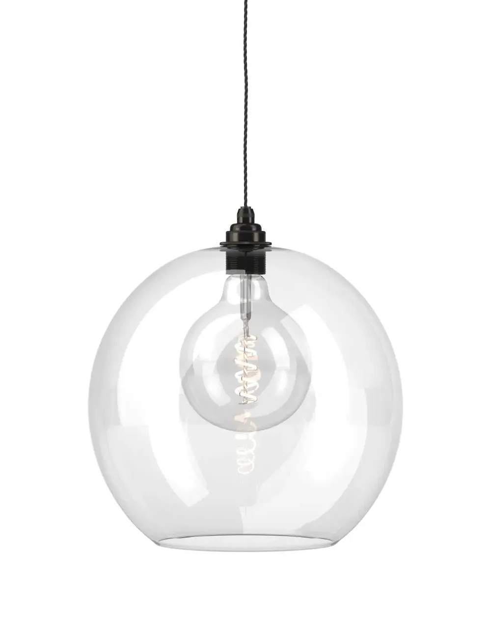 Large Pendant Light - Bronze, Glass