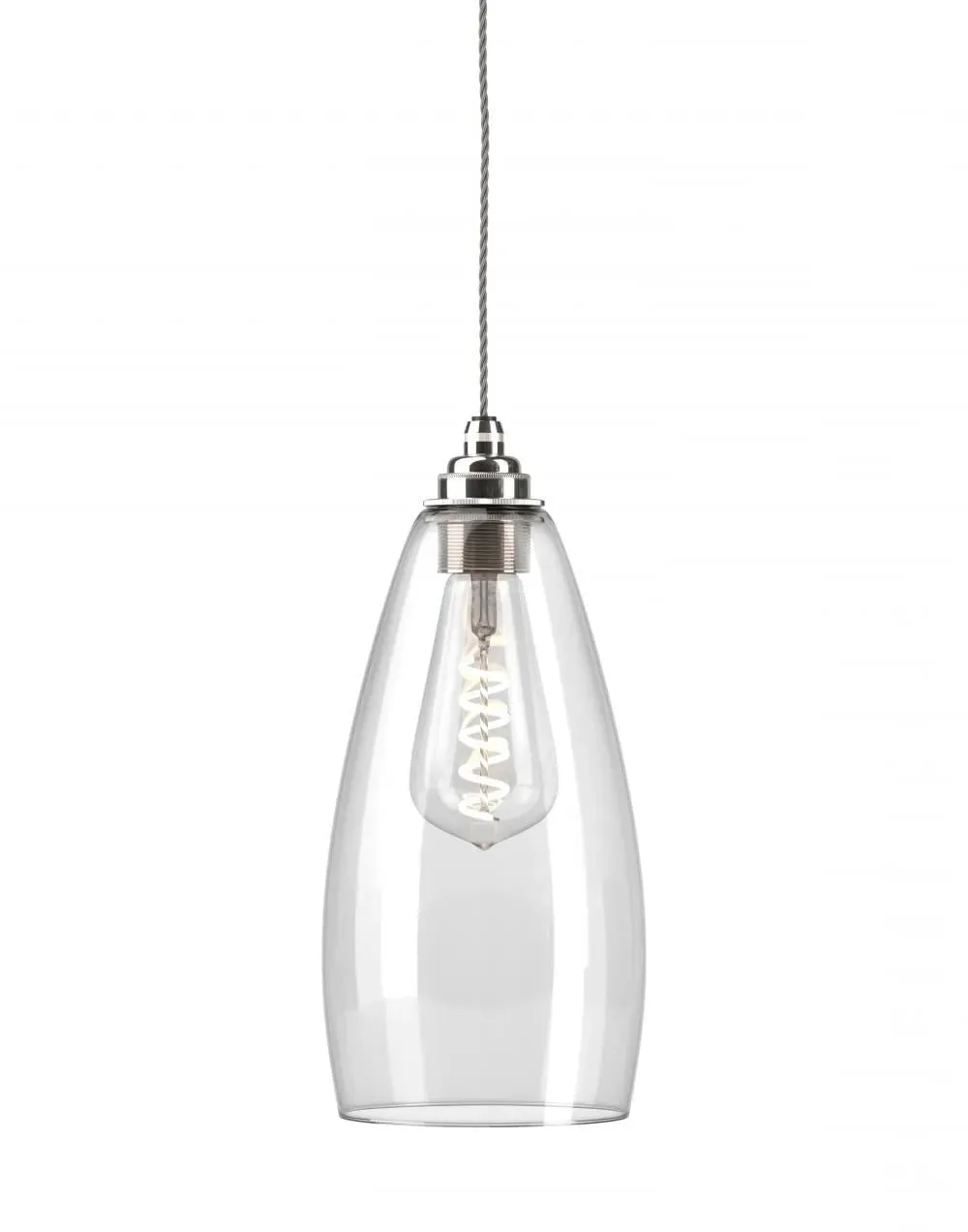 Large Pendant Light Clear Glass - Nickel