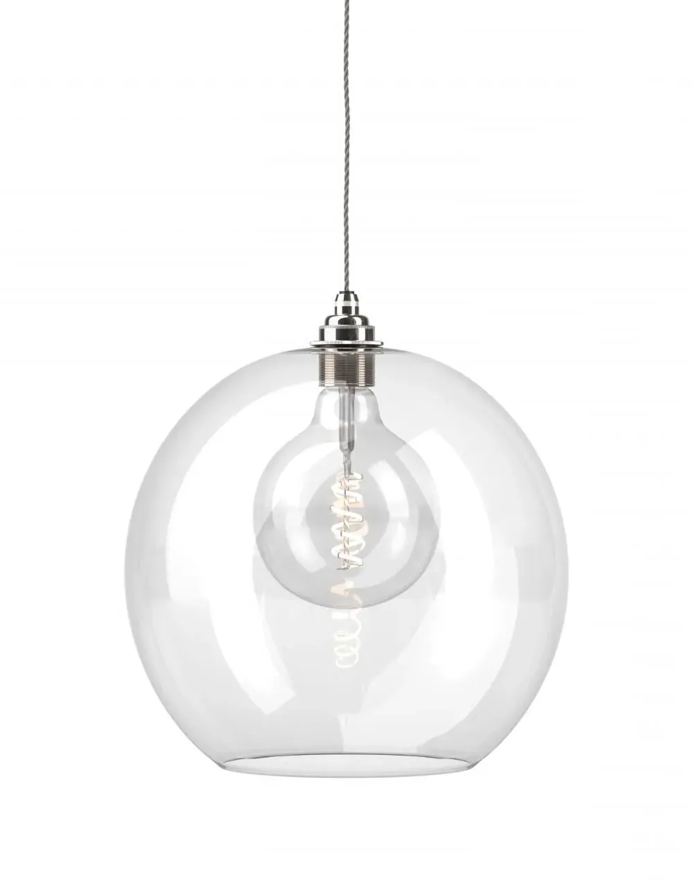 Large Pendant Light - Nickel, Glass