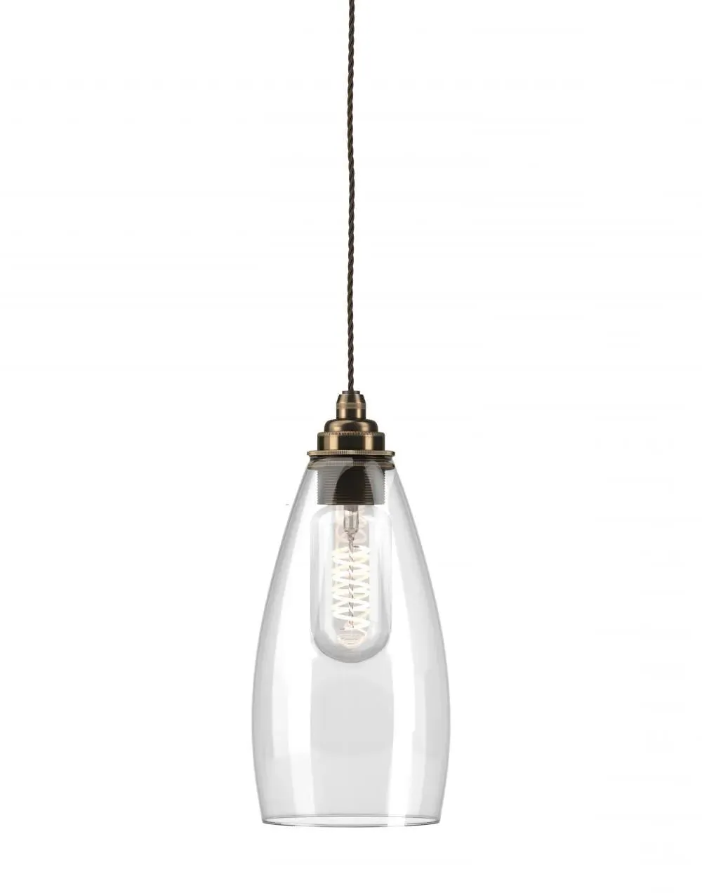 Large Pendant Light Smoked Glass - Nickel