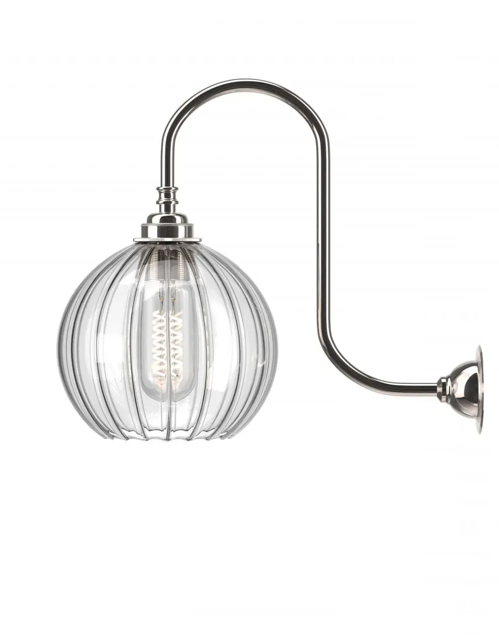 Large Swan Neck Wall Light - Antique Brass