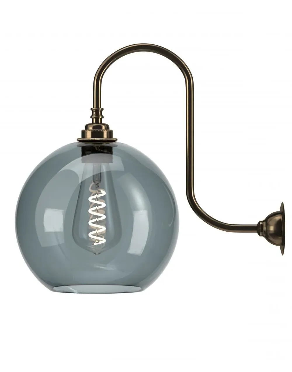 Large Swan Neck Wall Light - Antique Brass